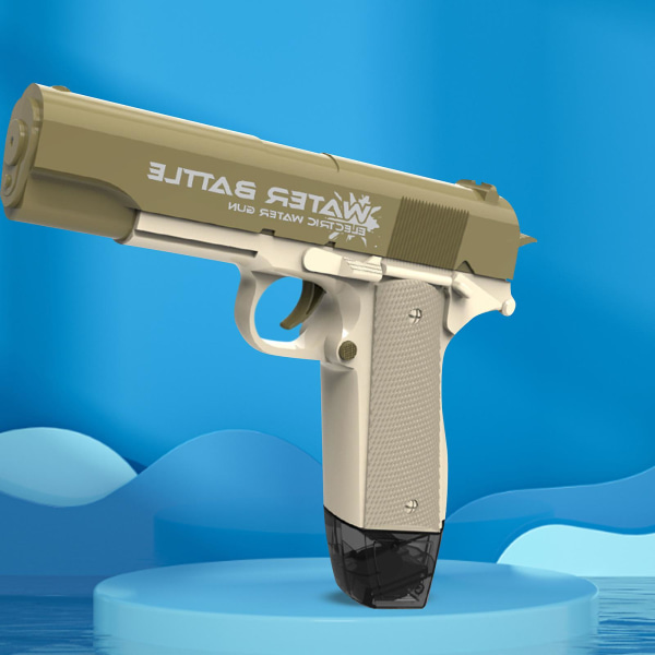 Elektriske vandpistoler med én knap, automatiske supervandsprøjtepistoler Højkapacitets vandlegetøjspistoler til børn, voksne (brun)