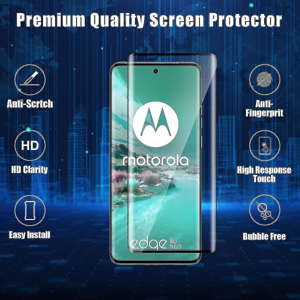 Til Motorola Edge 40 Neo 5g 3d buet skærmbeskytter Sidelim Touch Sensitive hærdet glasfilm