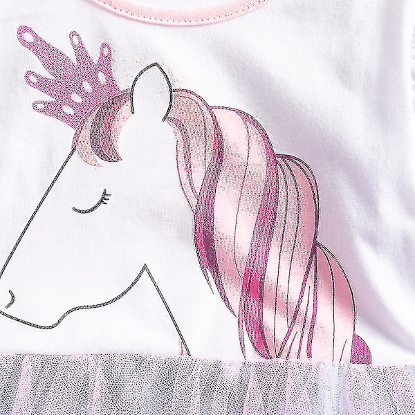 Flickor Unicorn Långärmad Prinsessklänning (110CM)