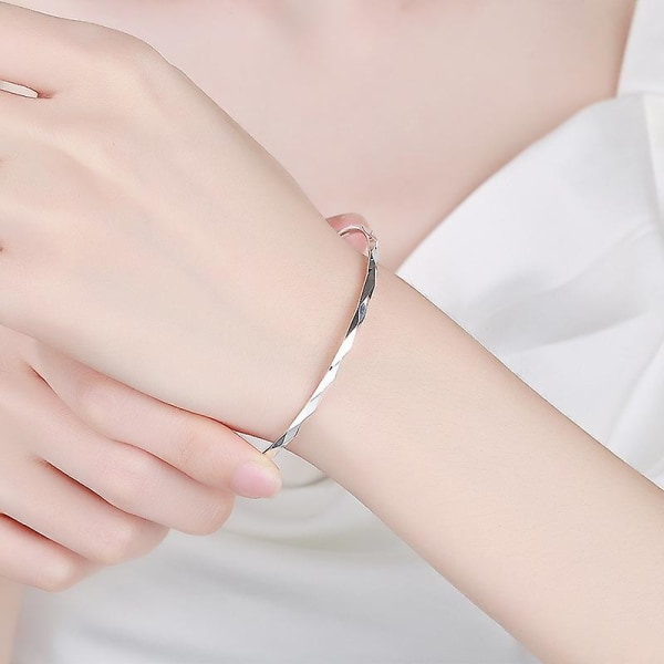 925 Sterling Silver Armband Armband Stapelbara Armband för Kvinnor/Flickor