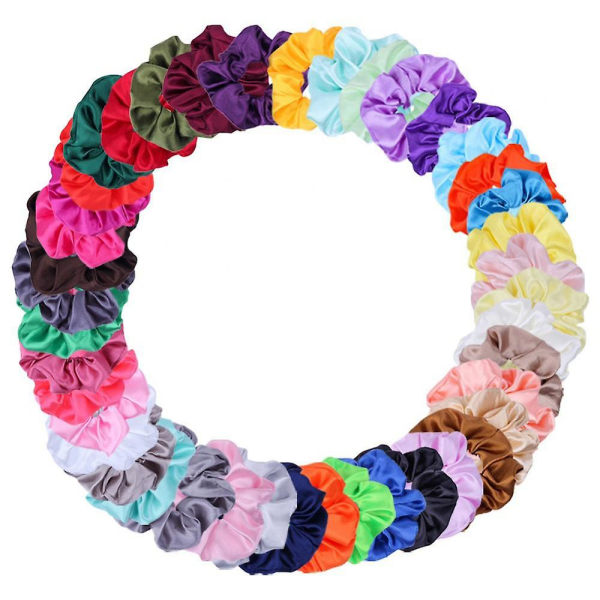 40 Pcs Hair Scrunchies, Satin Silk Scrunchies for Hair, Silky Curly Hair Accessories for Women, Hair Ties Ropes for Teens