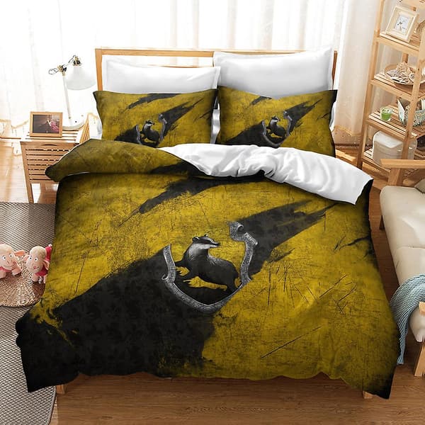 3D Digitaltryck Hogwarts Hemtextil Sängkläder Trestegsset HL15 180*200cm -ZHENV（180*200cm）