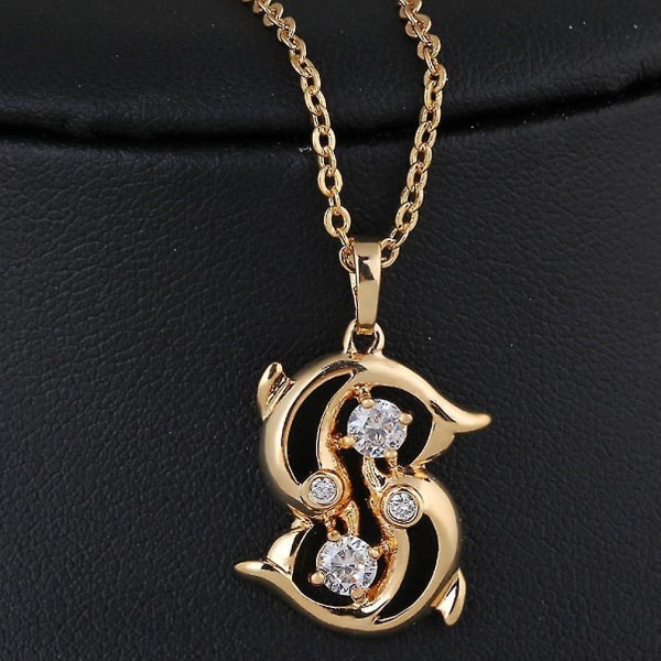 Yazilind hänge halsband med söt delfin form Cubic Zirconia guldpläterade smycken för kvinnor