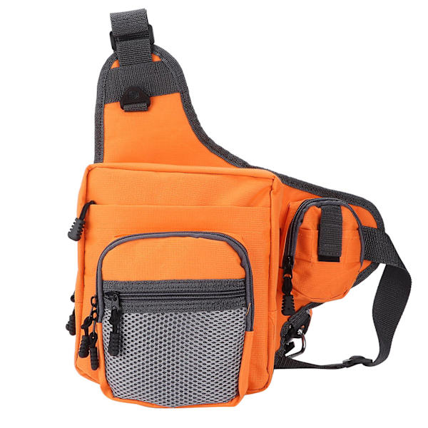 2024 Polyester Multifunktionell Fiskeutrustning Crossbody Väska med Justerbara Axelremmar (Orange)