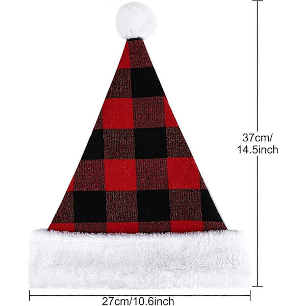 Barn Santahatt Tjock Sammet Rutiga för Jul Nyår