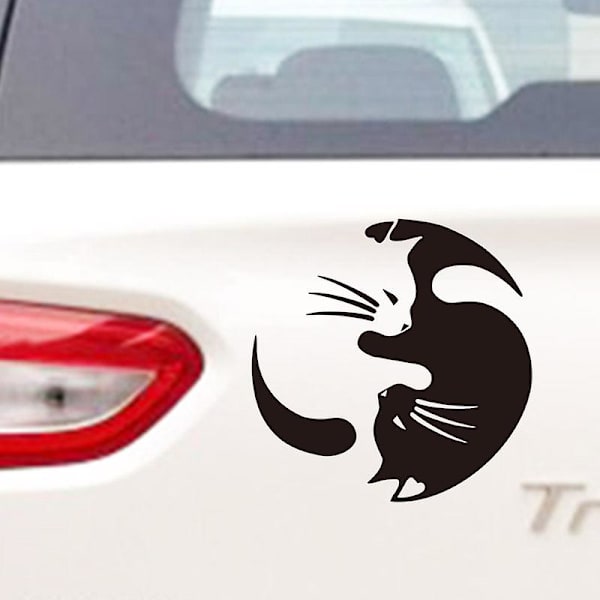 YIN YANG CATS Cat Lover Vinyl Decal Car Wall Laptop Sticker, set av 2 st
