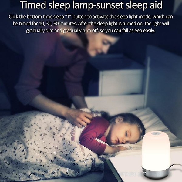 Vækkeur nattelys dæmpbar varm hvid seng lampe soveværelse RGB seng lampe 106 * 151cm