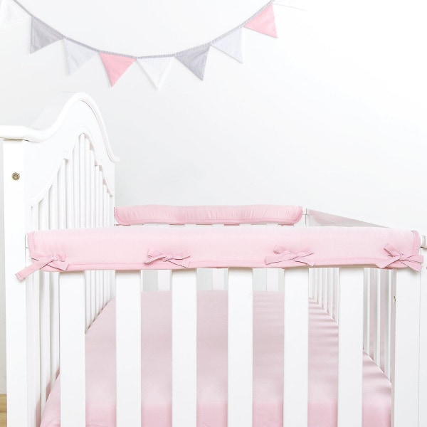 Kiskon suojukset hampaiden poistoon Kääritty kiskon cover 3-osainen pehmeä reunasuoja toddler sängyn kaiteisiin (vaaleanpunainen)