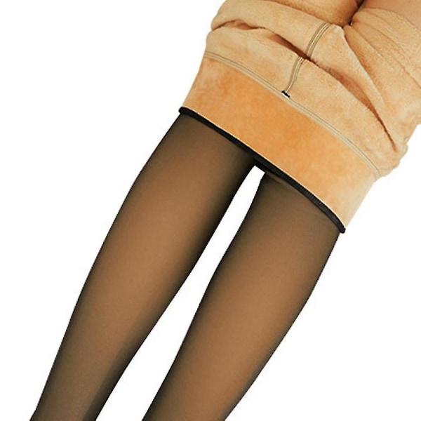 Jalat Fake läpikuultavat lämpimät fleece-sukkahousut, ohuet, joustavat naisten talvikäyttöön (210 g)