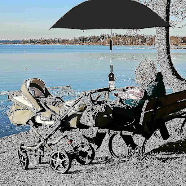 Stolparasoller med justerbar universell klämma, klämma på strandstol barnvagn 360 justerbart paraply