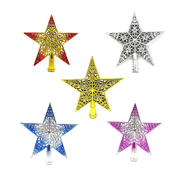 Glitter Julgranstopp Julgranstopp Utomhus Inomhus Flerfärgad 20 Cm Toppstjärna