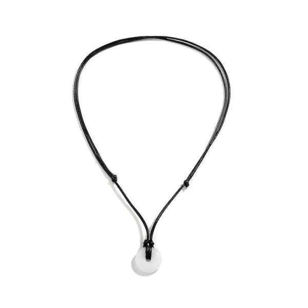 Säkerhetsspänne glashängande halsband för kvinnor tjej mode punk smycken gåva (vit 5772)