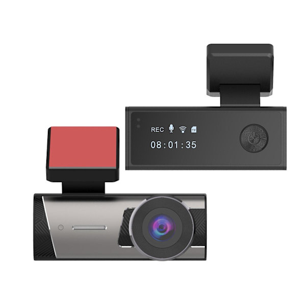Dashcam, 1080P HD, inbyggd WiFi Smart Dashcam för bilar, stort vidvinkel FOV, WDR, nattseende, G-sensor stödjer APP-visning i realtid