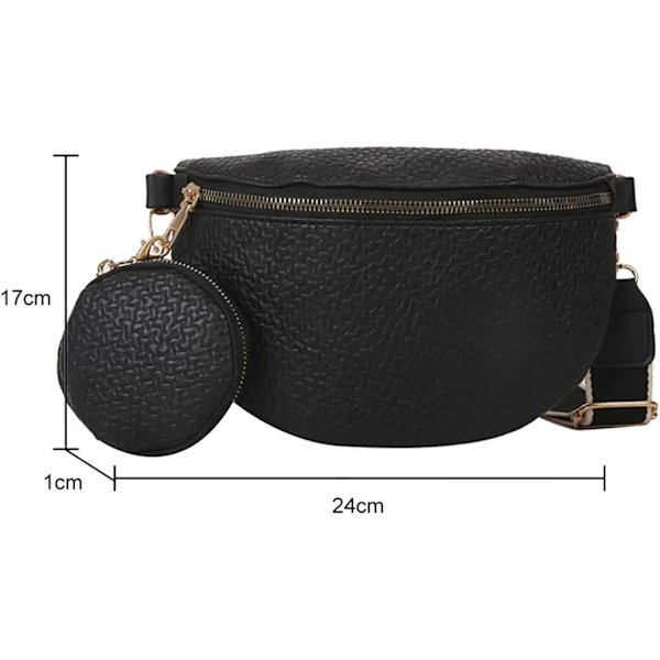Crossbody-väska för damer, bred axelrem