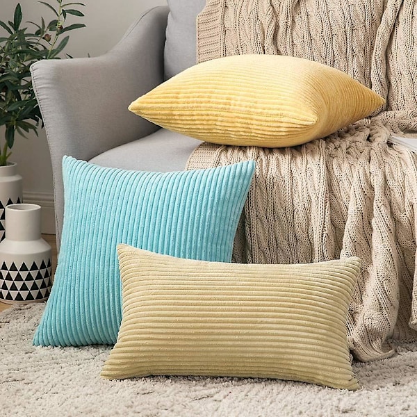 Dekorativa Prydnadskuddar Överdrag 2-pack Manchester Mjuka Enfärgade Kuddfodral Fyrkantiga Kuddfodral för Soffa Vardagsrum Sovrum 66 x 66 cm,