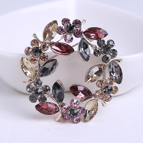 Farverig krystal broche pin Rhinestone broche smykker gave til kvinder piger