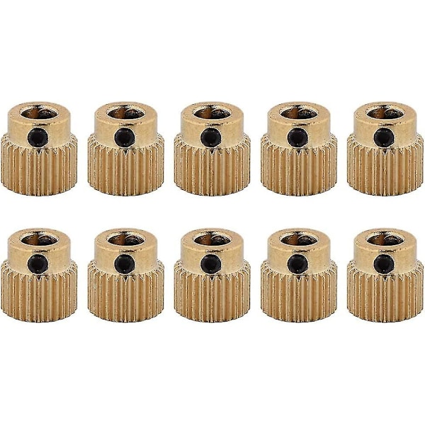 10 st delar mässing extruderhjul 26 tänder mässinghjul för Cr-10.cr-10s,ender 3 extruder,ender 3 Pro,mk7 Mk8(26 tänder)