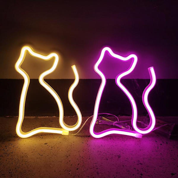 LED Neonljusskylt Dekorativ Belysning Borddekoration Neonlampa Med Bas För Barn Pojke Och Flicka Sovrum Unik Present För Alla Tillfällen (Varmvit)