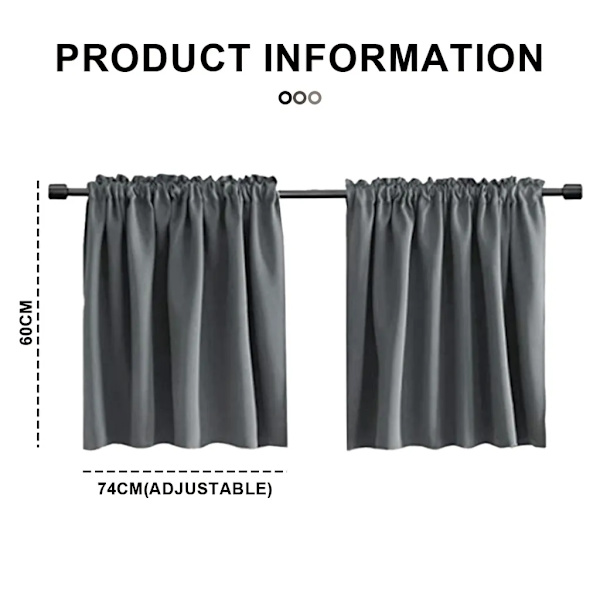 Mörkläggningsgardiner Opaque Short Modern Blackout Gardiner Gardiner Barnrum, (29,13\"B x 23,62\" H）