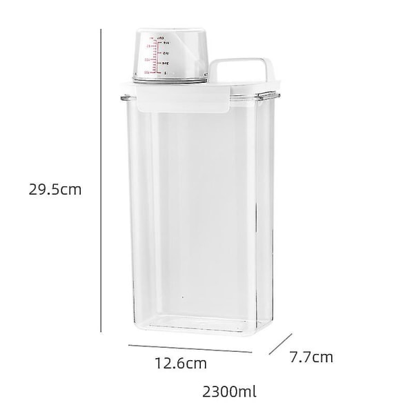 1-2l oppbevaringsboks for vaskepulver Plastbøtte med lokk Hjemmeorganisator Korntank Vaskepulverbeholder for baderom（S）