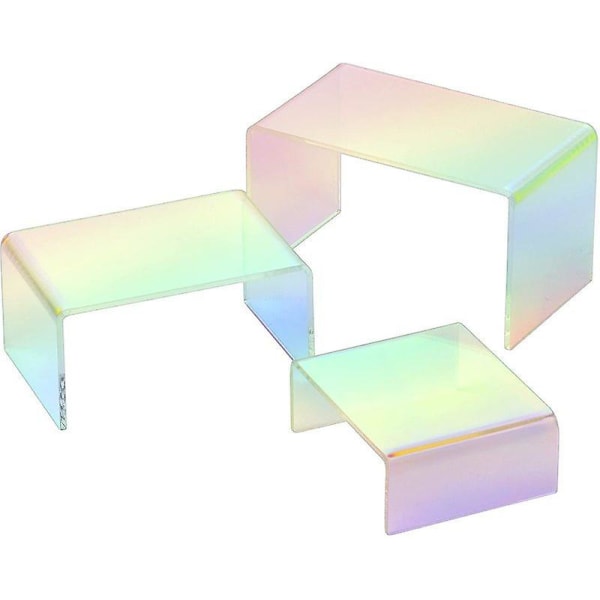 Rainbow Acrylic Display Stand Transparent stativ Smycken Display Shoes Stand__Newway（3-delat set (en för varje)）