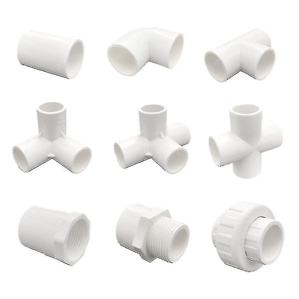 4-vägs innerdiameter 20 mm PVC-koppling Bygg kraftig växthusram Möbelkontakter 10 st vit