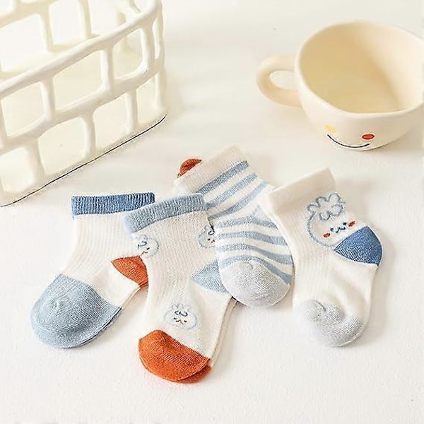 Bebis- och småbarnsstrumpor för pojkar och flickor, 8-pack, bomullsstrumpor, sommar, vår och höst, 5-8 år