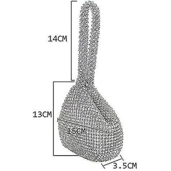 Wabjtam Diamantbesatt handväska Kreativ handväskdesign Damväska Makeup Middagsväska (1 st, Silver)