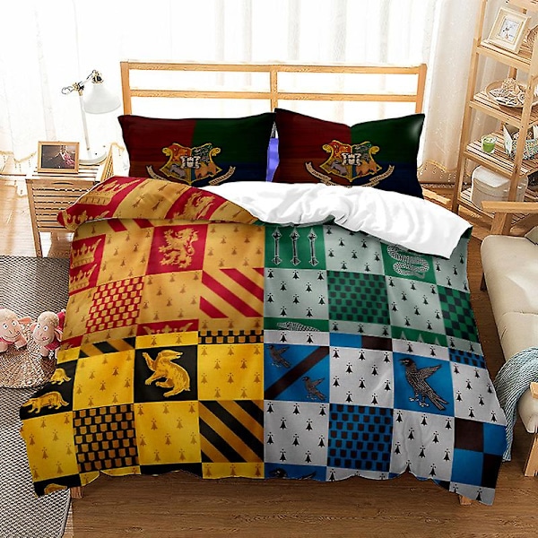 3D Digitaltryck Hogwarts Hemtextil Sängkläder Trestegsset HL17 180*200cm -ZHENV（180*200cm）