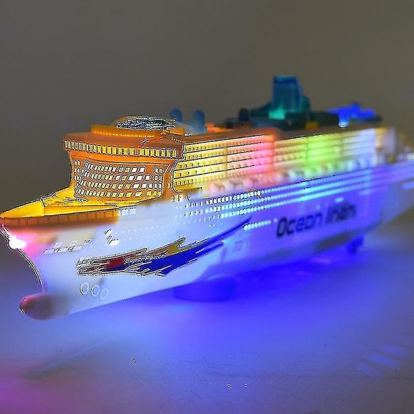 Storskala krydstogtskibsmodel Krydstogtskib Legetøjsskib Lyd og lys Træk tilbage Oceanpassagerskib