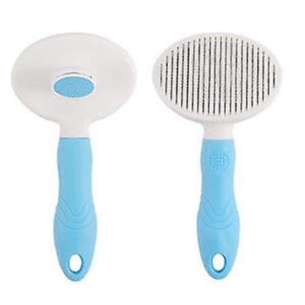Kattkam hårborttagningskam för att ta bort flytande hårborttagningsmedel för hårborttagningsmedel rostfritt stål nål husdjurskam（blå）