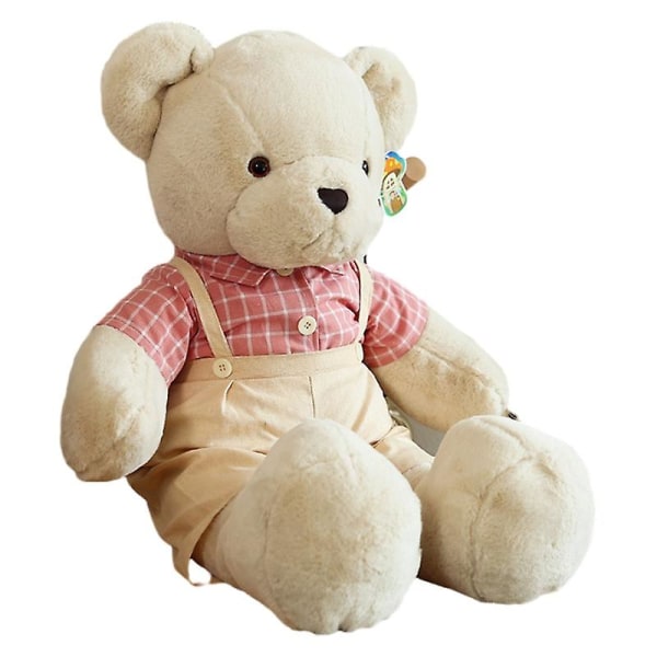 Creative Fresh Bear Doll Teddy Bear Plyschleksak Par Big Bear Doll Girl Presentpressdocka（Rosa herrstil）