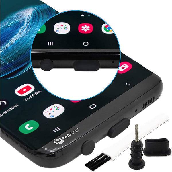 Lämplig för Samsung S23 S22 S21 Type-C mobiltelefon Dammpropp Laddningsport Hörlurskontakt- SNNGV (TYPE-C-gränssnitt, 10 set)