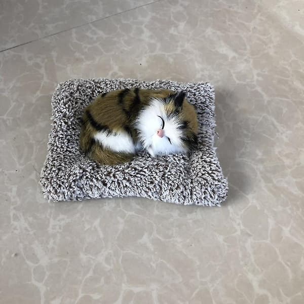Simulerad Sovande Katt Plysch Bambukol Doll Bilinstrumentbräda Dekoration (Vit)