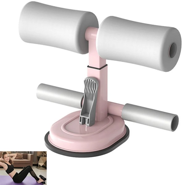 Sit-Up Bar Abdominal Trainer, Sport Ab Abdominal Muscle Trainer Self-Suction Seat Bar, (Maca Gray)
