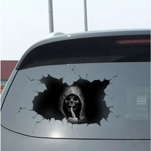 GHYT Car Truck Window Evil Skull Sticker Badge Skræmmende skelet Decal Vinyl Grafik, 1pc-L/30x40cm