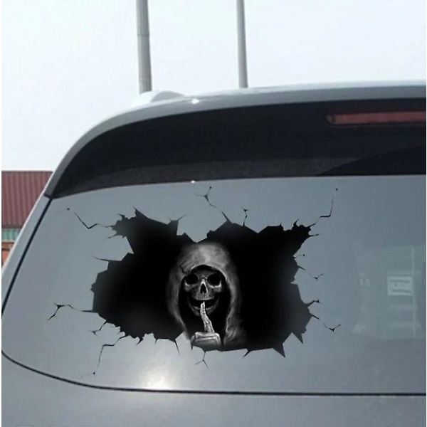 GHYT Car Truck Window Evil Skull Sticker Badge Skremmende skjelettdekal Vinylgrafikk, 1 stk-L/30x40 cm