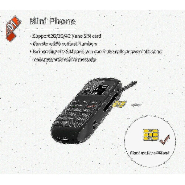 Dww-bluetooth Mini Mobil Mobiltelefon Olåst Gsm Dialer Bm70 hörlurar