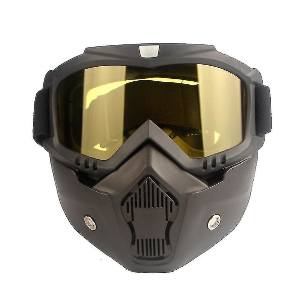 Taktinen Airsoft-naamio Paintball Koko kasvojen suojanaamarit Turvakypärä taistelusuojalasit (keltainen)