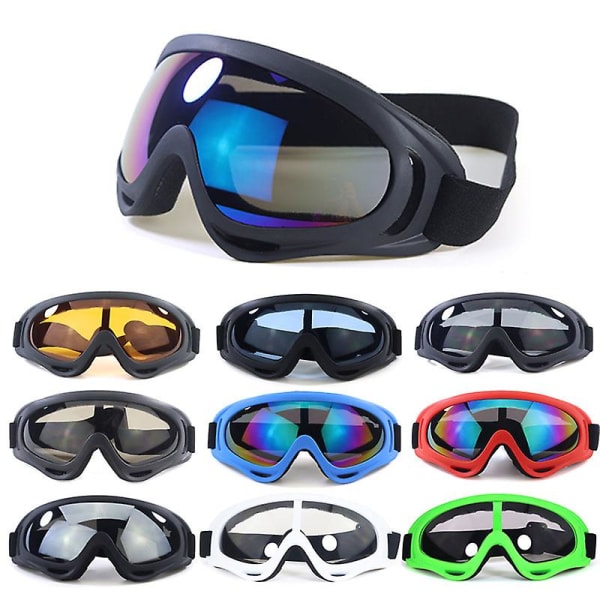 X400 utendørs ridebriller Motorsykkel Impact Goggles Ski Goggles Vernebriller（Grønn innfatning klar linse）