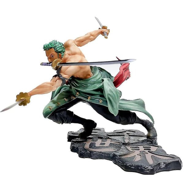 10cm Roronoa Zoro Tre Sværde Kamp PVC Actionfigur Samleobjekt Model Legetøj Gave