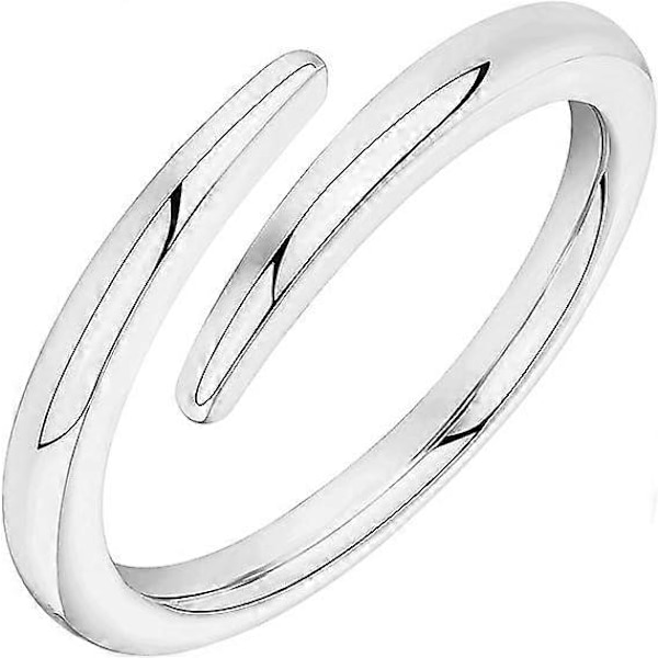 14K Guldförgylld Öppen Twist Evighetsring för Kvinnor (Vitguld-7)