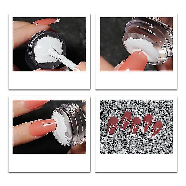 Transparent Nagelstempel med Skrapa 2 st Jelly Silikon Stempel för Franska Naglar Manikyr Set Naglar Konststempel Verktyg Set (1 set)
