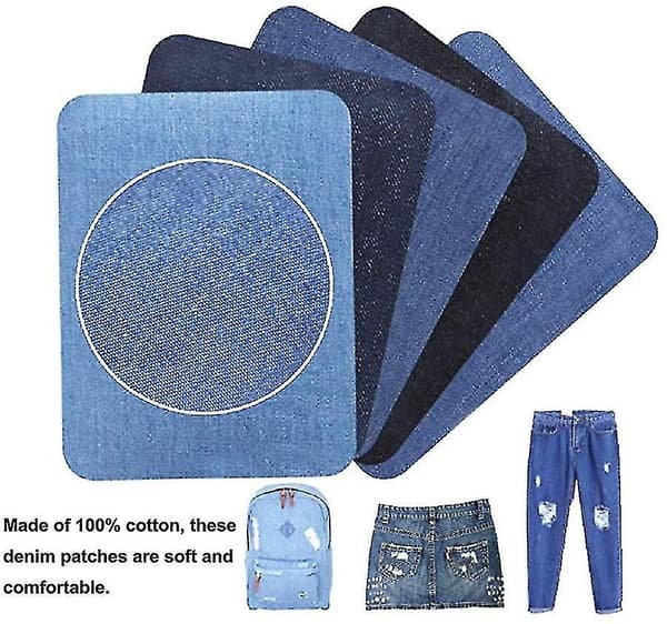 25-delad denim bomullslapp reparationskit