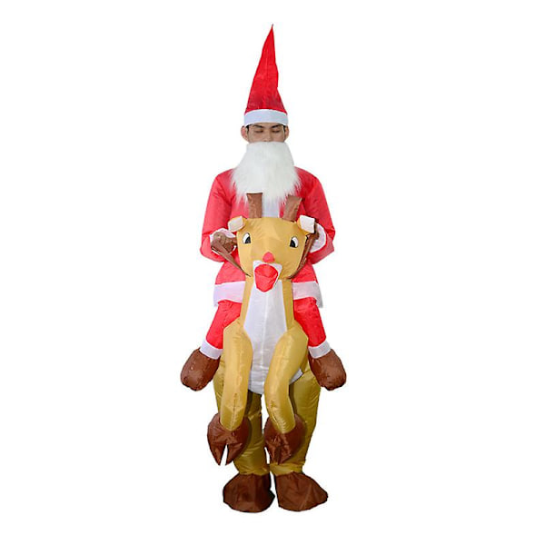 Uppblåsbar Santa Claus-dräkt för vuxna, roliga julklappskläder, älgkostym