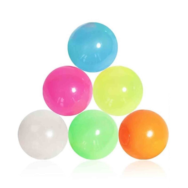 6 färger Air Glow-in-the-Dark Sticky Balls Drömbollar Glow in The Dark (6st)（4,5 cm）