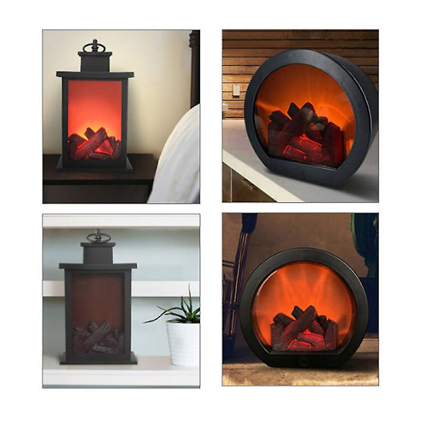 Bärbar LED-nattlampa med USB eller batteridriven flamlampa inomhus sovrum sängbord simulering öppen spis dekorativa skrivbordslampor