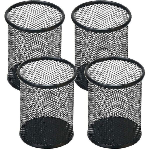 Pennställ Mesh Pennahållare Metall Pennahållare För Skrivbord Kontor Pennorganisatör Svart, 2-pack