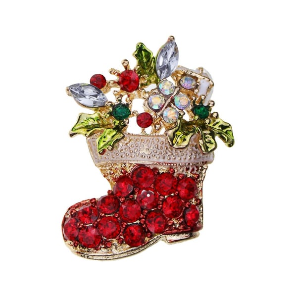 1 st jul kristall strass julstövlar brosch pin