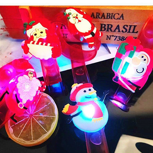 Christmas Light Up armbånd 6 stiler Christmas Light Up armbånd leketøy for julestrømpestoppere og julefestfavoritter